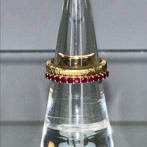 NWOT Genuine Gemstone Gold Plate Sterling Silver Textured Band Designer Ring